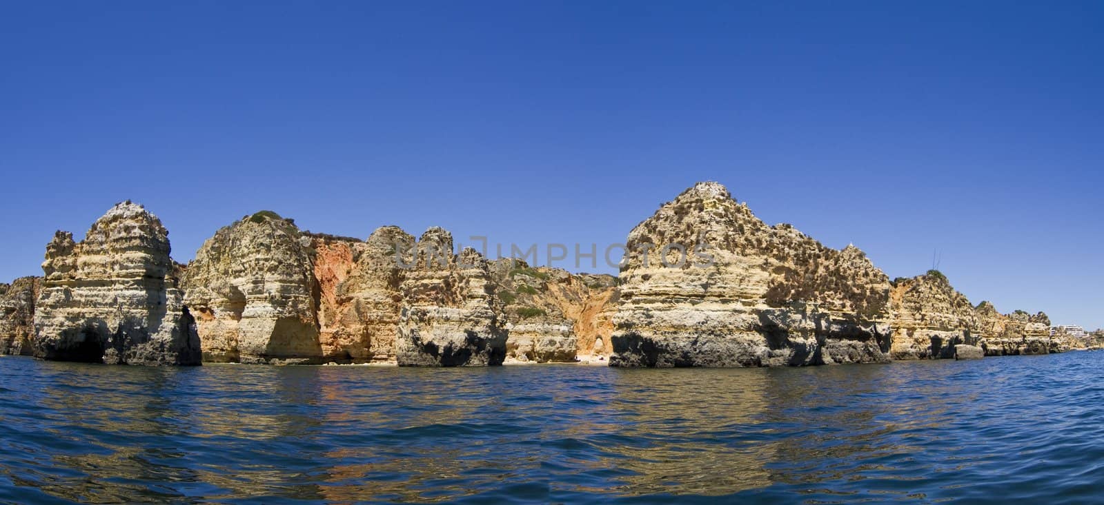 Wonderful view of the beautiful coastline of the Algarve, Portugal.