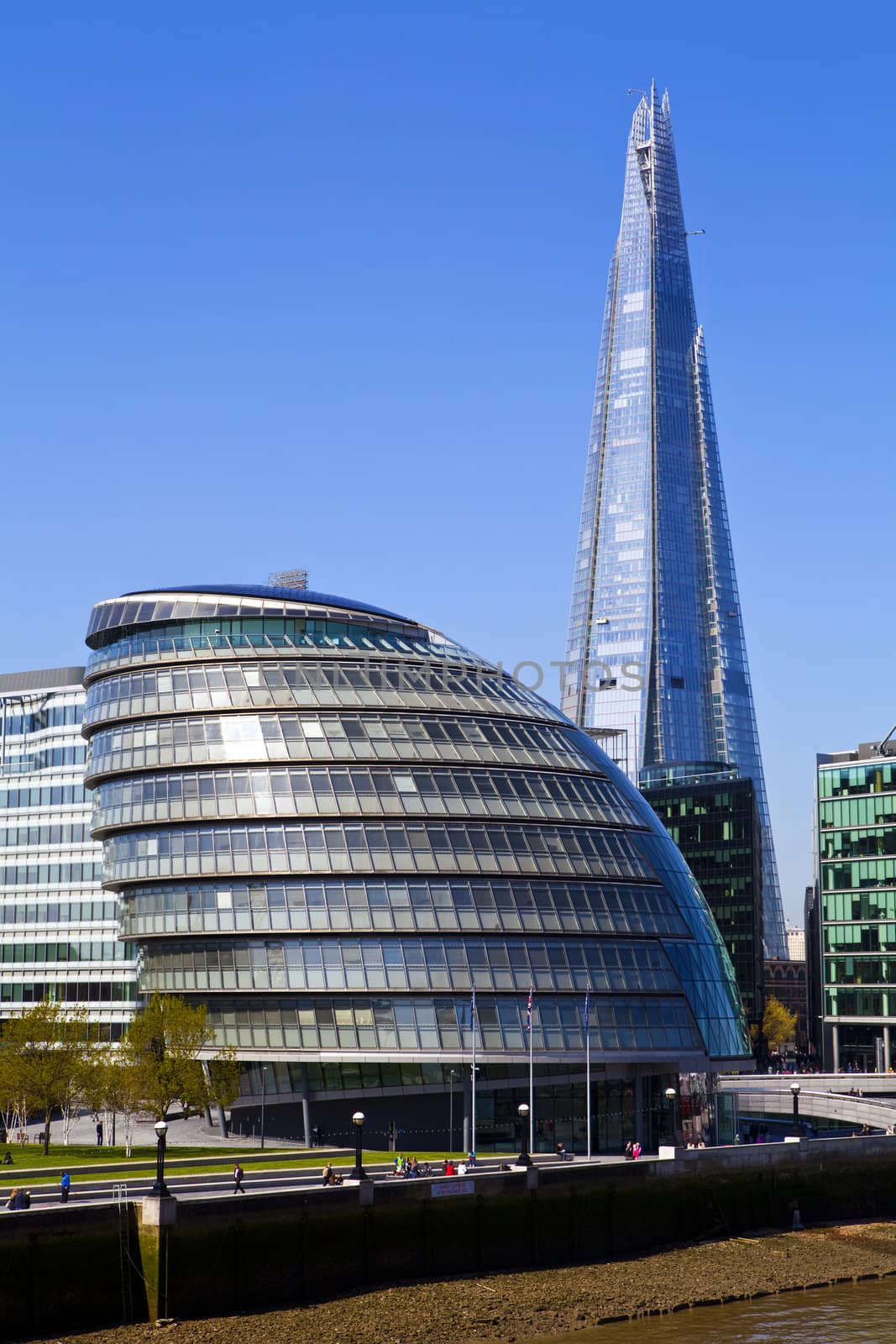 City Hall and the Shard in London by chrisdorney