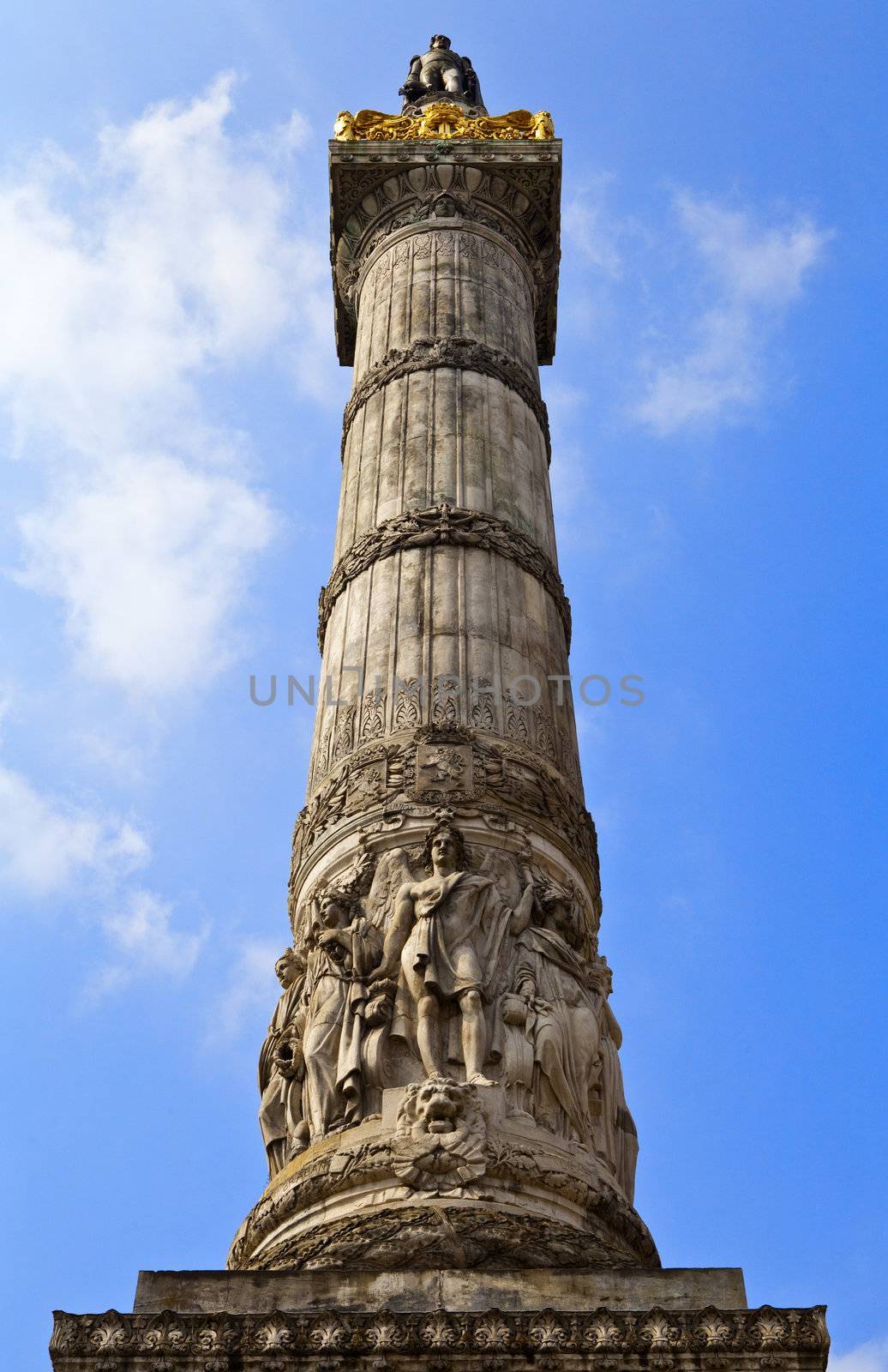 Looking up at the Congress Column in Brussels, Belgium.