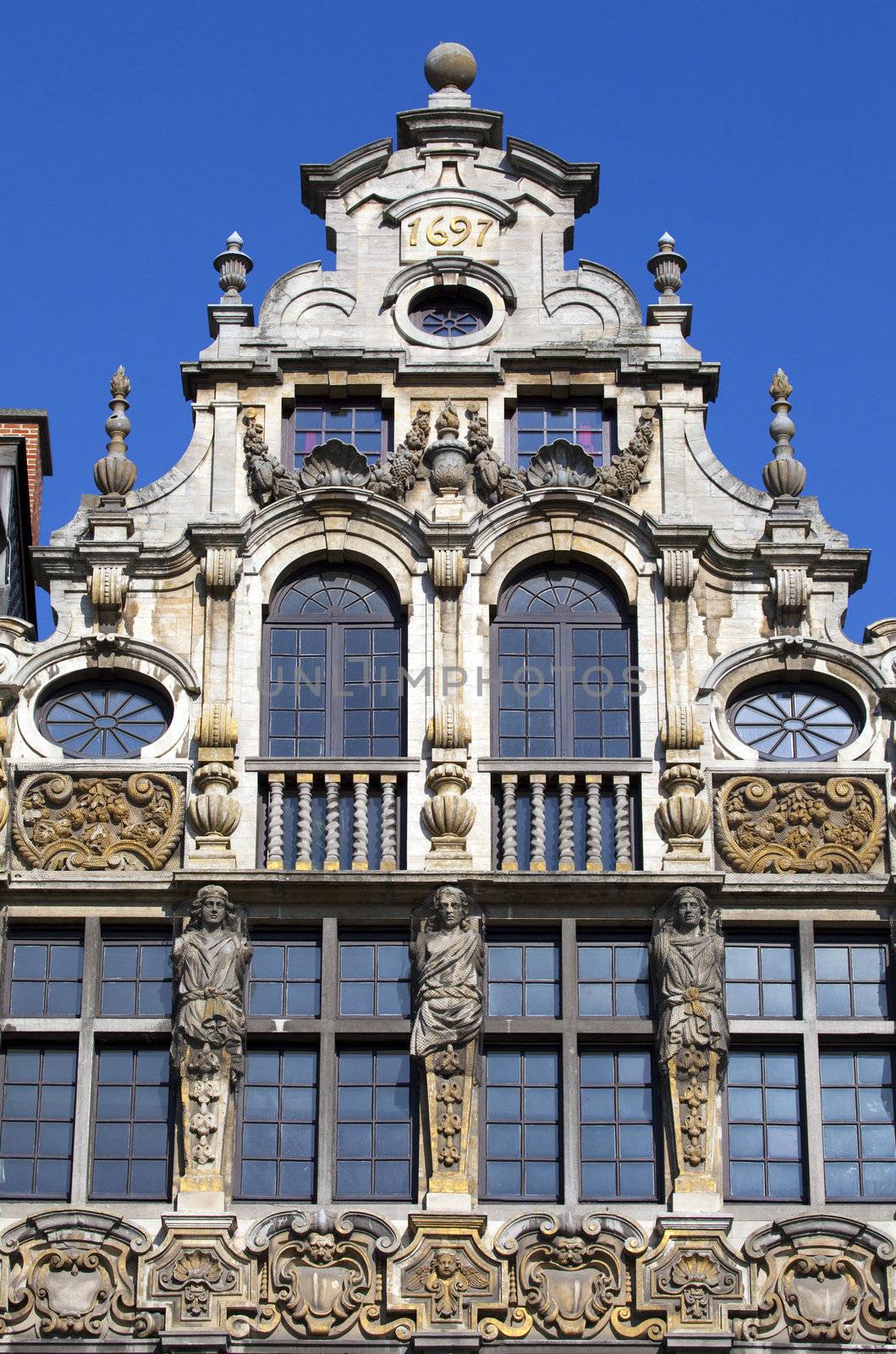 One of the Guildhalls in the Grand Place in Brussels, Belgium.