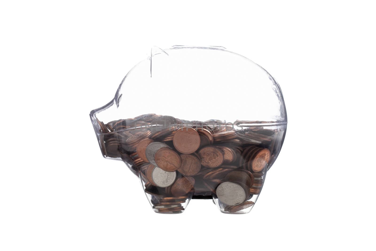 clear piggy bank with coin by kozzi