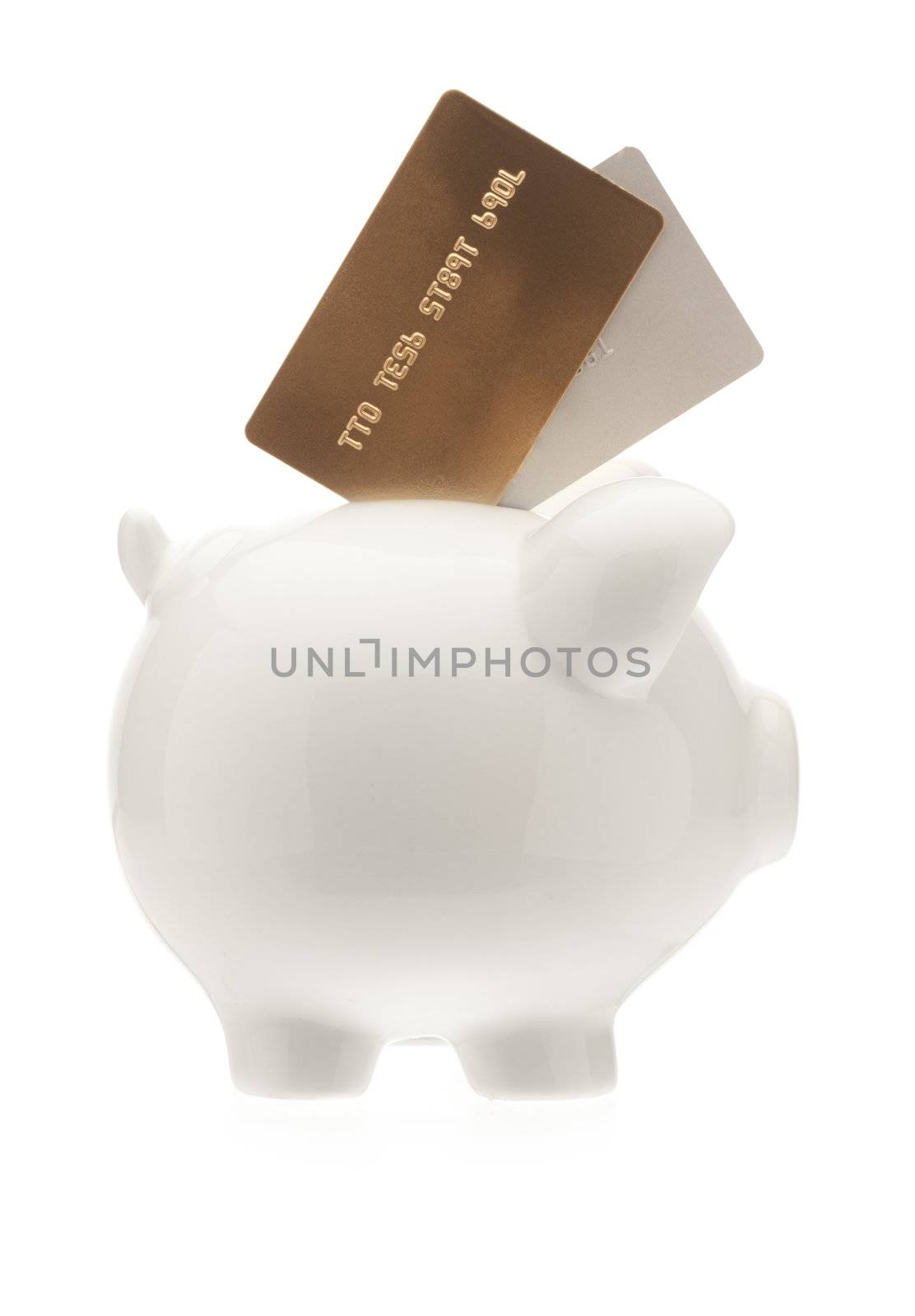 credit cards inserted to piggy bank by kozzi