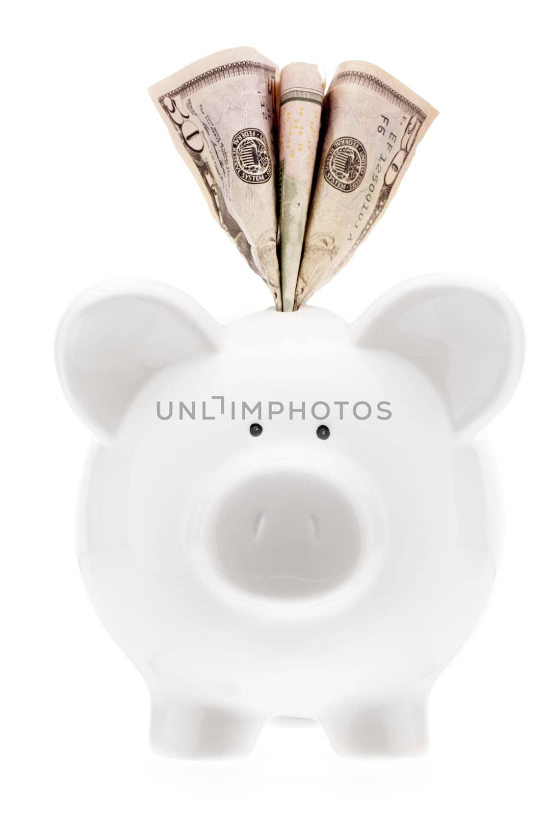 piggy bank with paper bill by kozzi