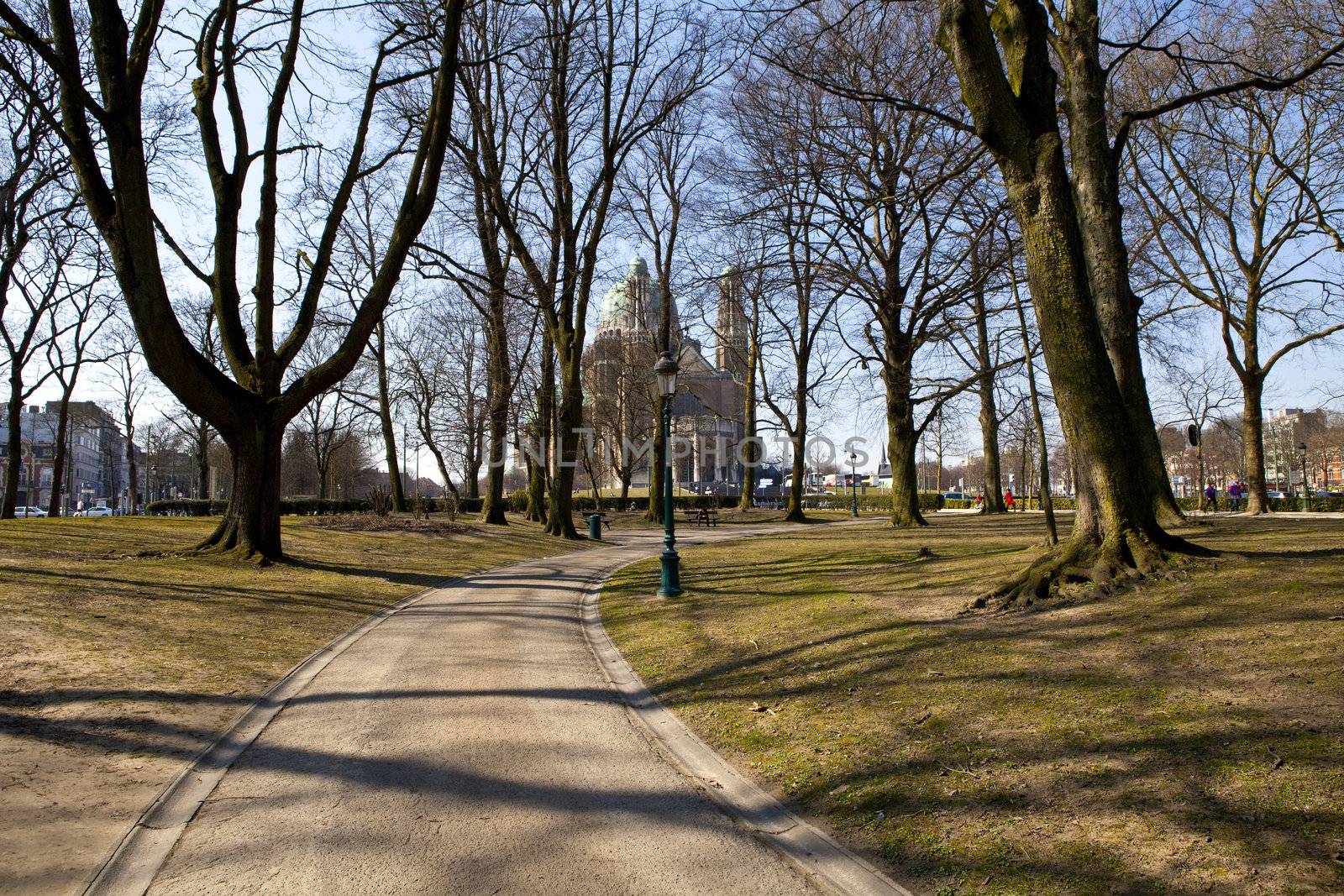 View of the Basilica of the Sacred Heart in Brussels by chrisdorney