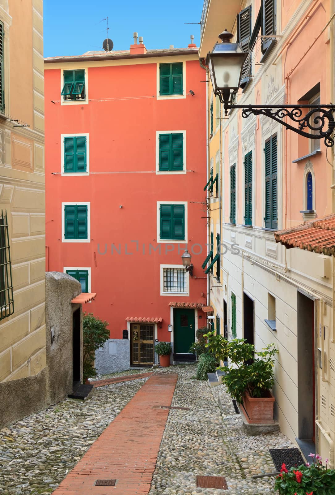 urban scene in Sori, small village in Liguria, Italy