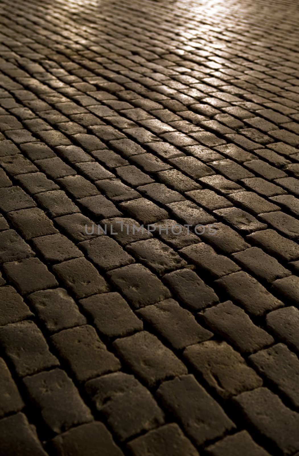 Old traditional Cobblestone Paving.