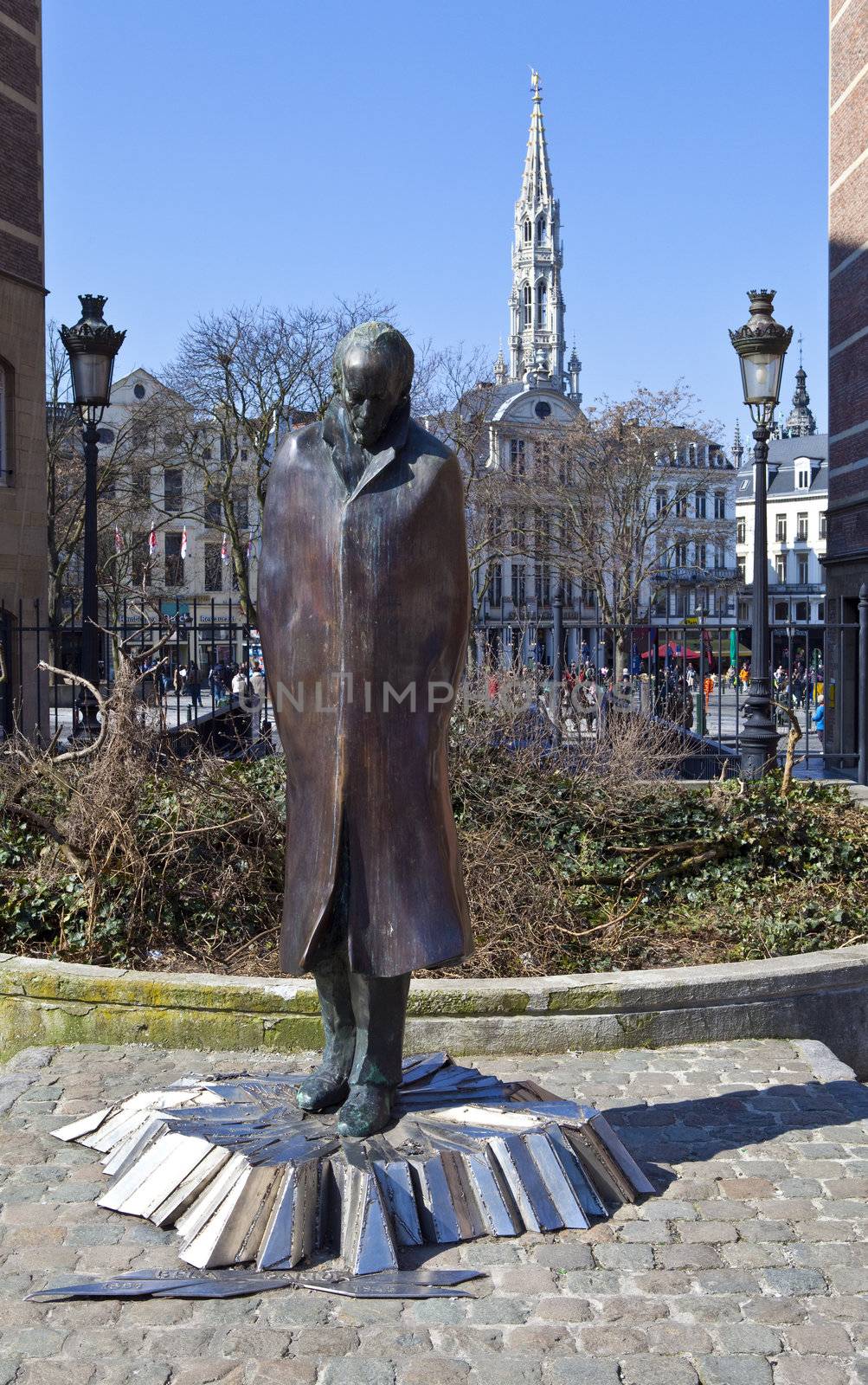 A statue of Hungarian composer and pianist Bela Bartok located in the centre of Brussels, Belgium.