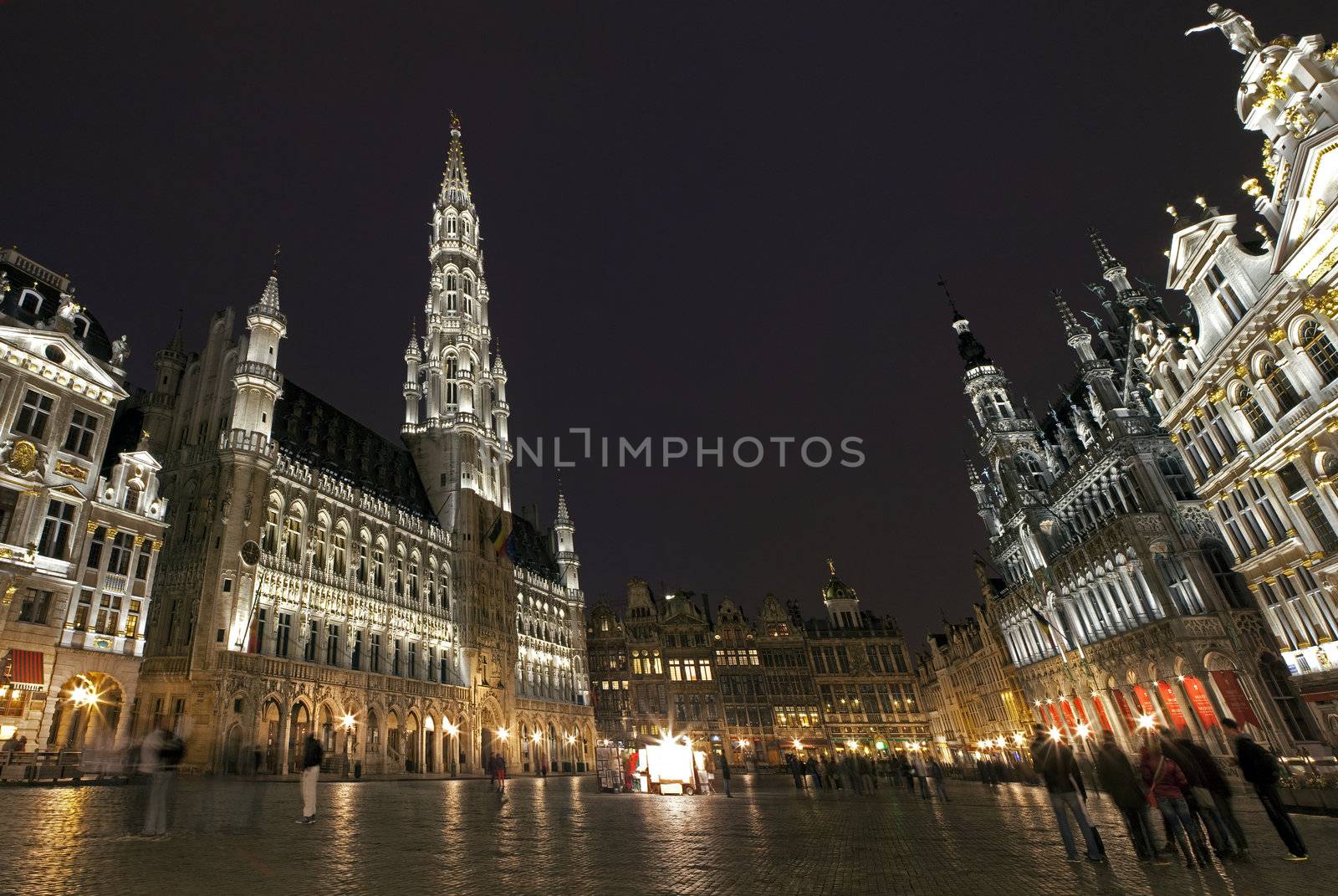 Panoramic View of Grand Place in Brussels by chrisdorney