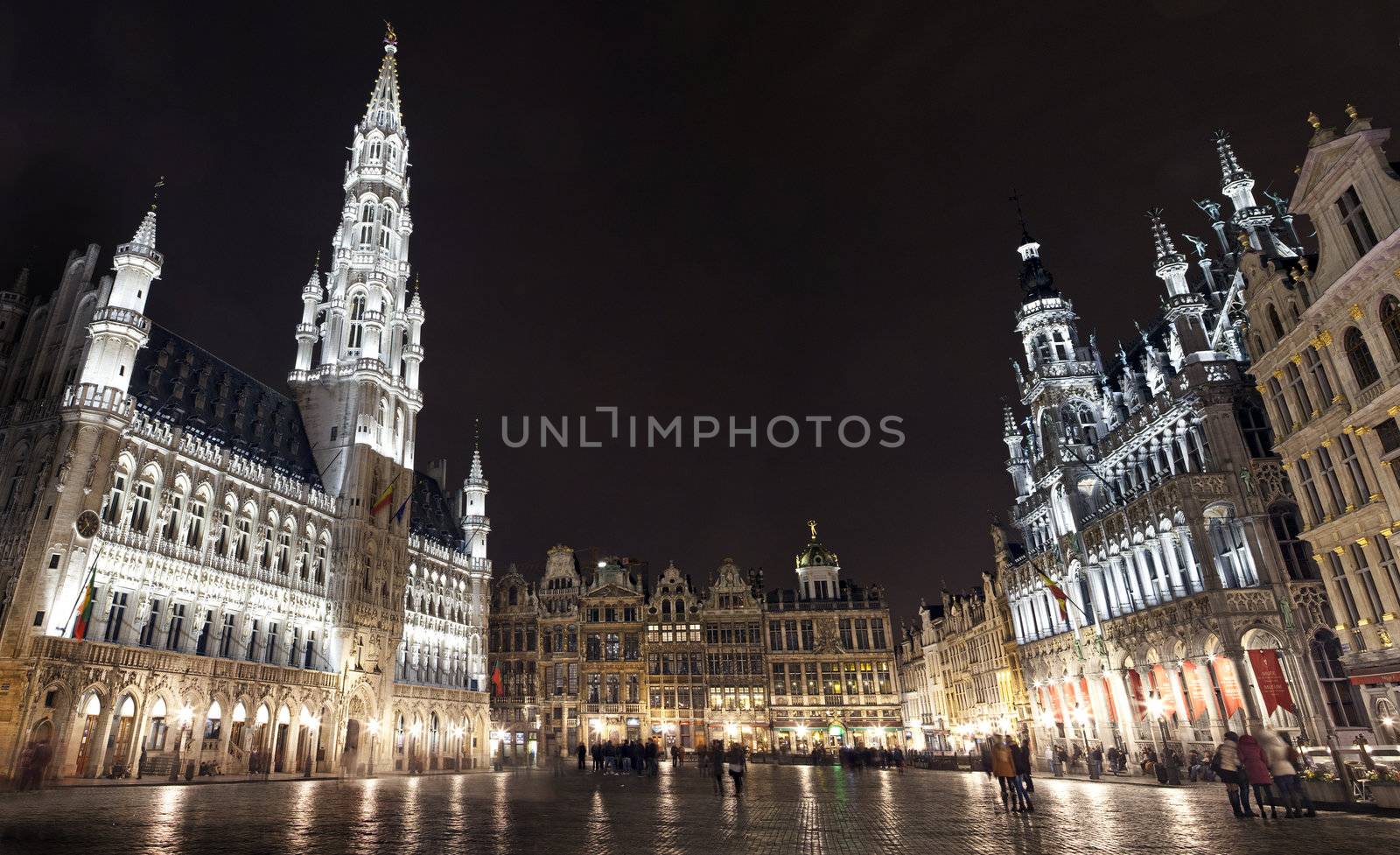 Panoramic View of Grand Place in Brussels by chrisdorney