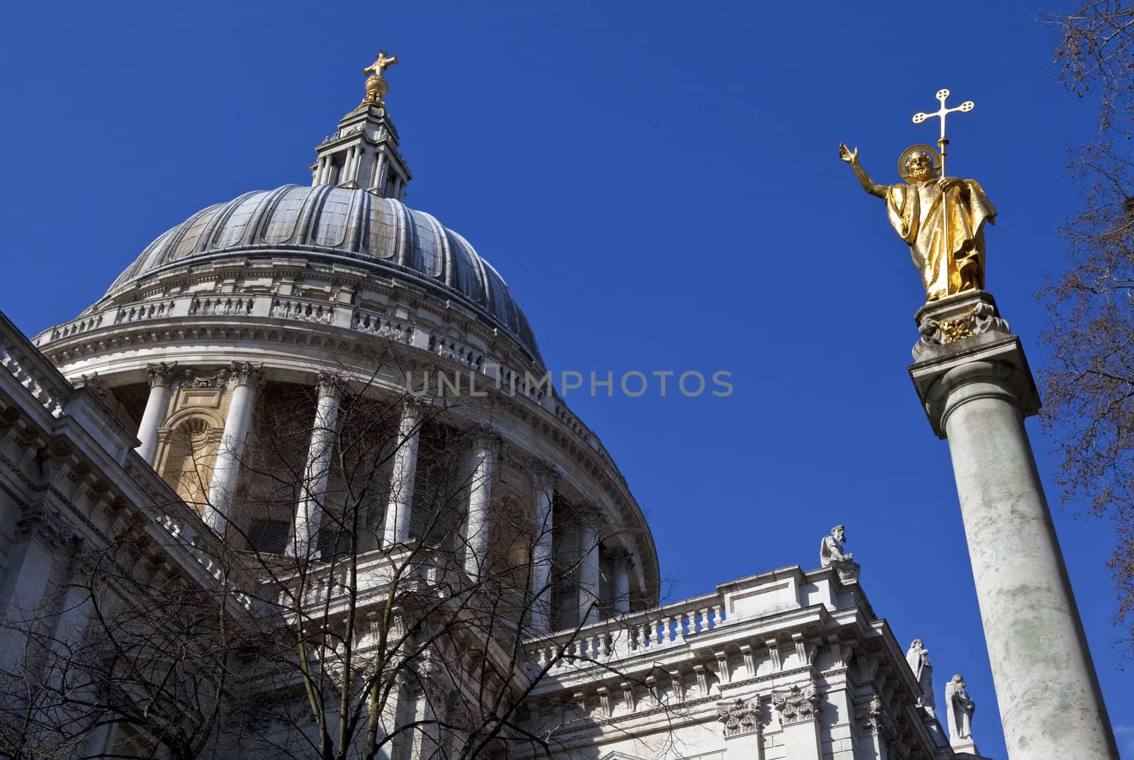 St. Pauls Cathedral and Statue of Saint Paul in London by chrisdorney