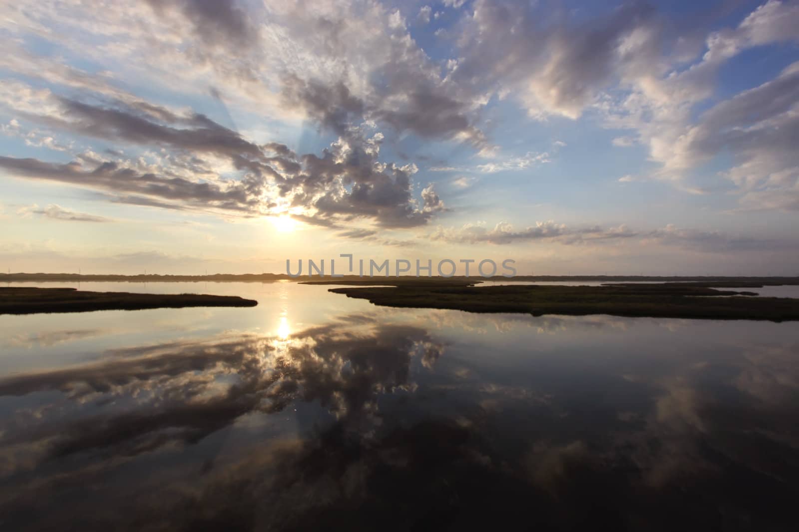 Sunrise over marshes on Bodie Island, North Carolina by sgoodwin4813