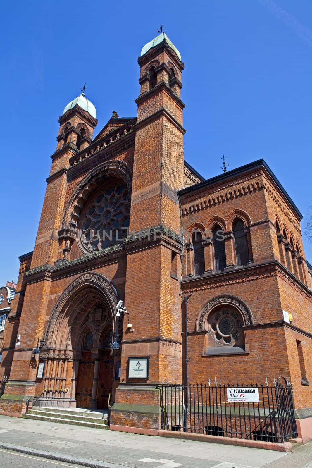 The New West End Synagogue located in St. Petersburg Place, London.