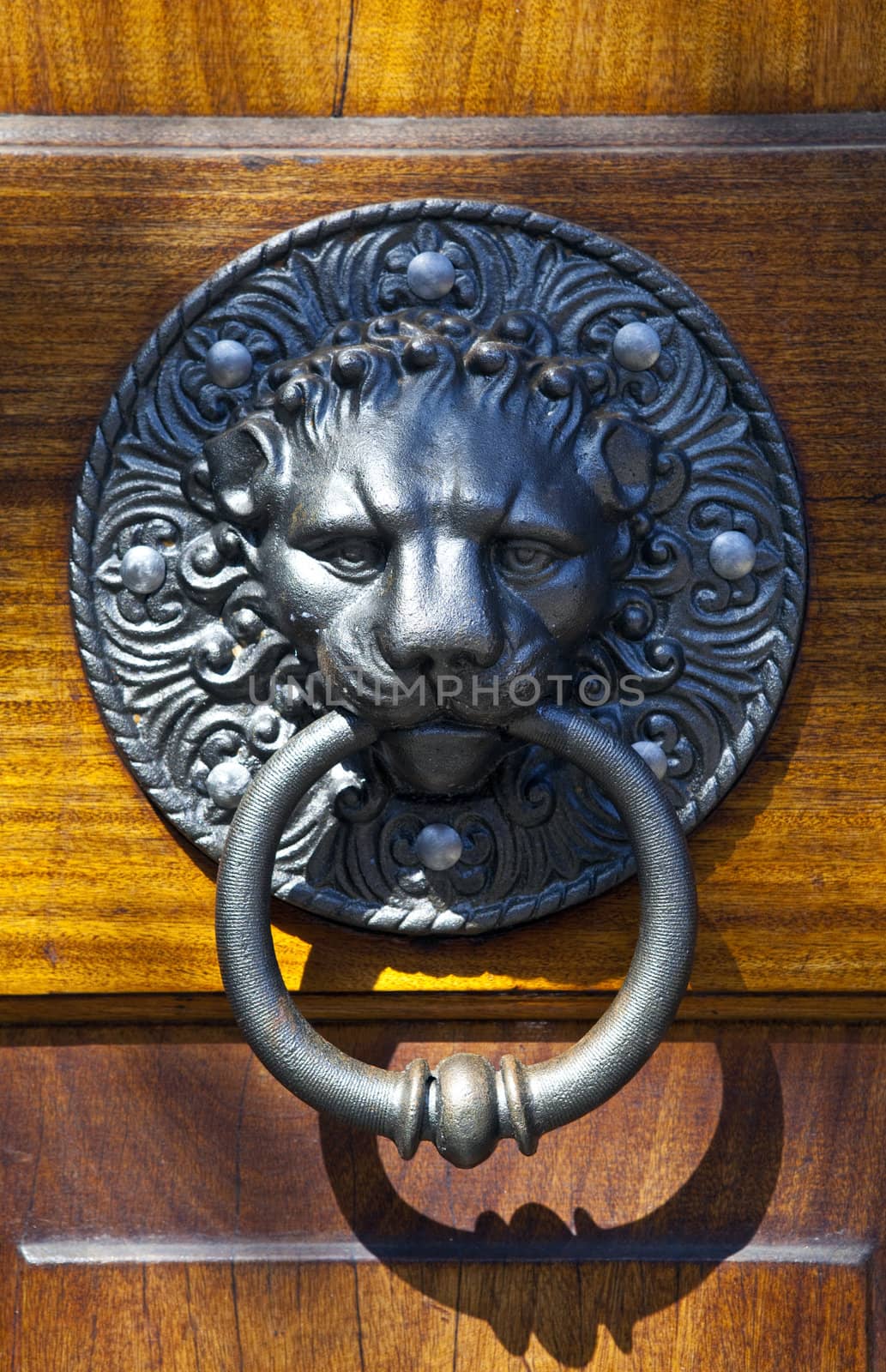 Door knocker at the entrance to the Greek cathedral of St. Sophia in London.