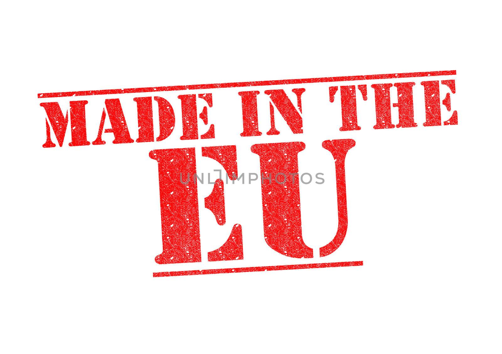 MADE IN THE EU Rubber Stamp over a white background.