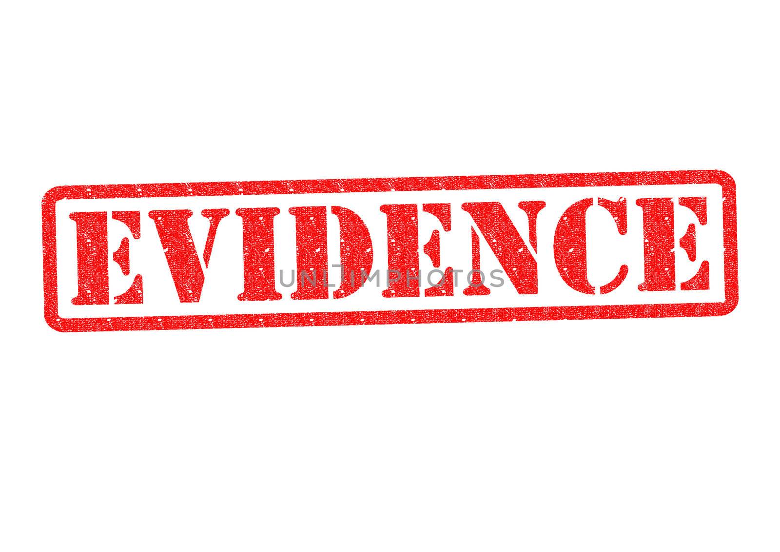 EVIDENCE Rubber Stamp over a white background.