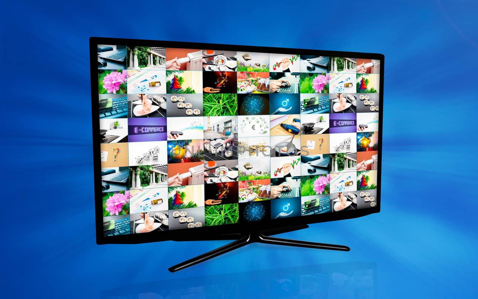 Widescreen high definition TV screen with video gallery. Televis by simpson33