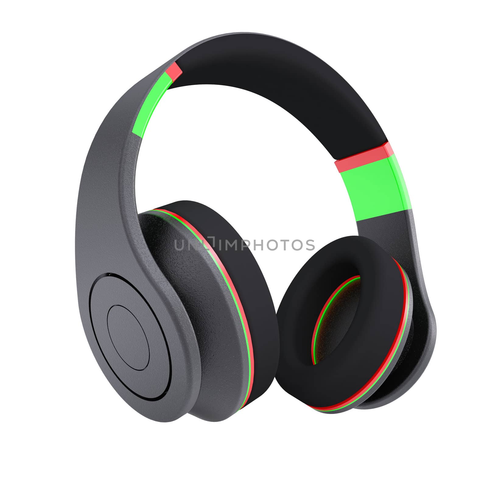 Stylish black headphones. Isolated render on a white background