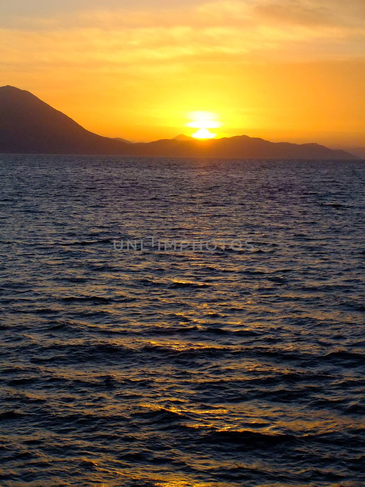 Sunrise near Hvar island, Adriatic sea, Croatia