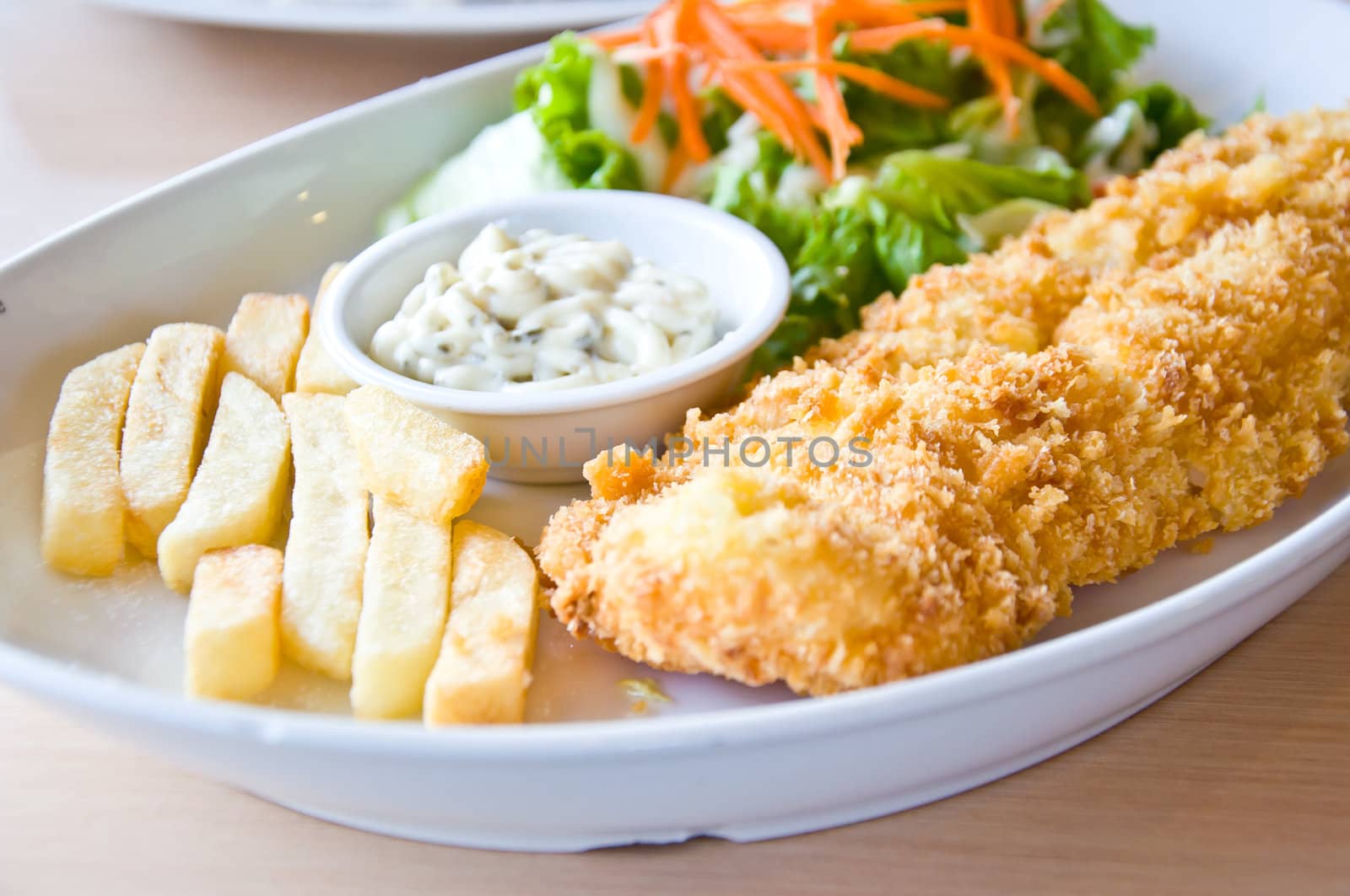 fried fish steak for healthy food