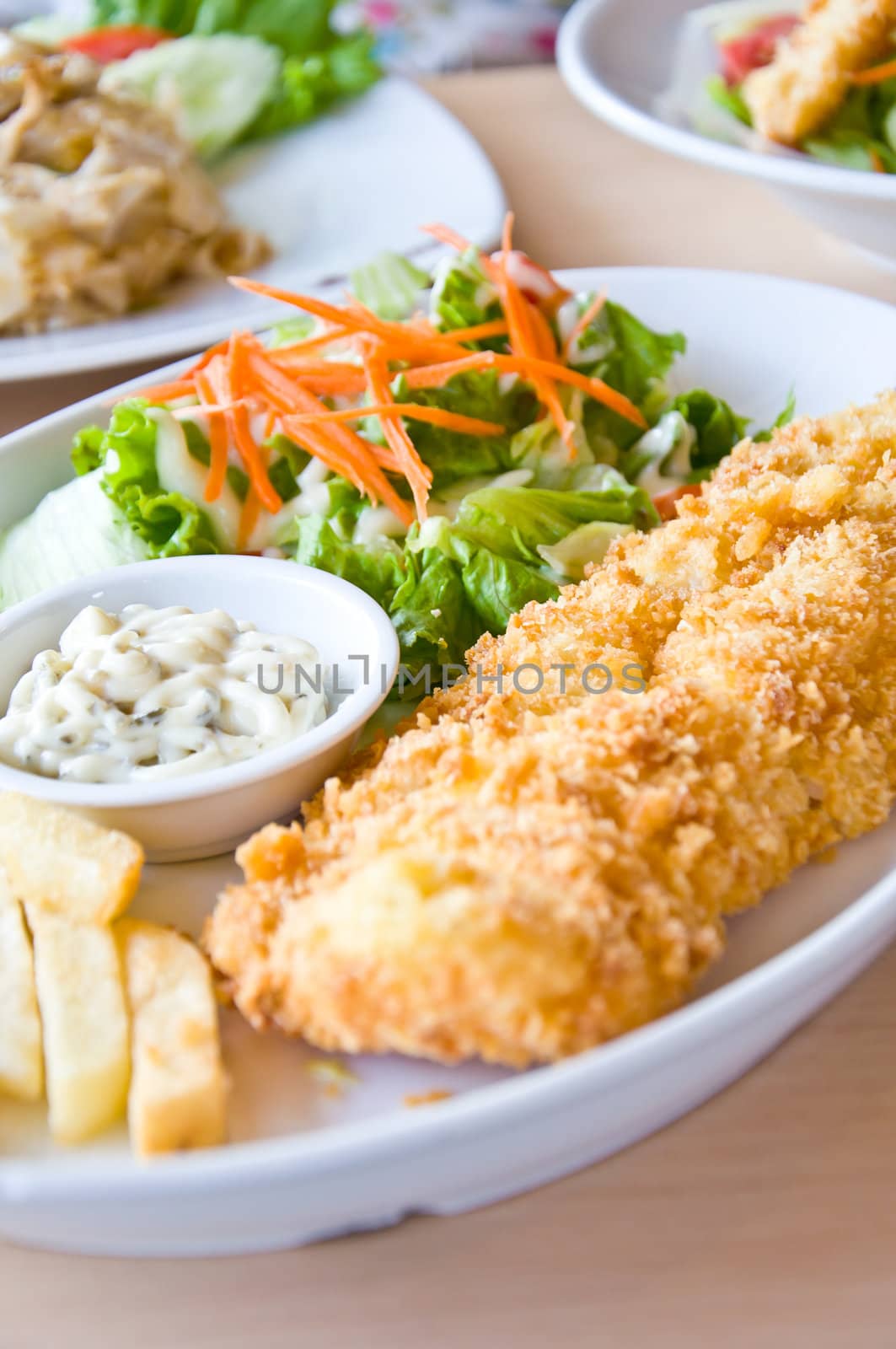 fried fish steak for healthy food