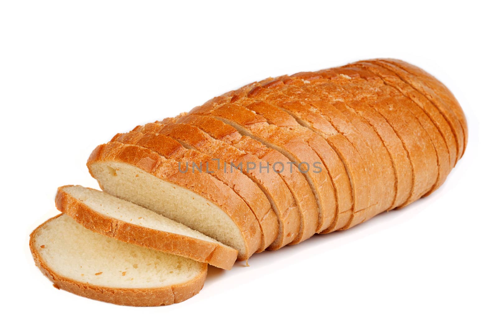 Sliced bread isolated on white by mdmmikle