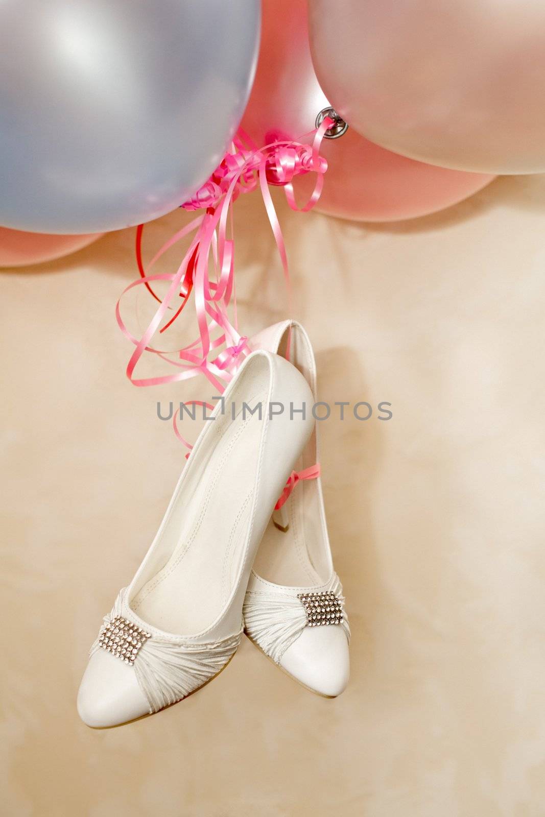 Bride shoes and balloons by mdmmikle