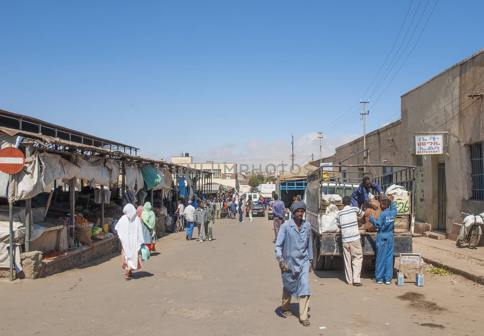 central market street in asmara eritrea