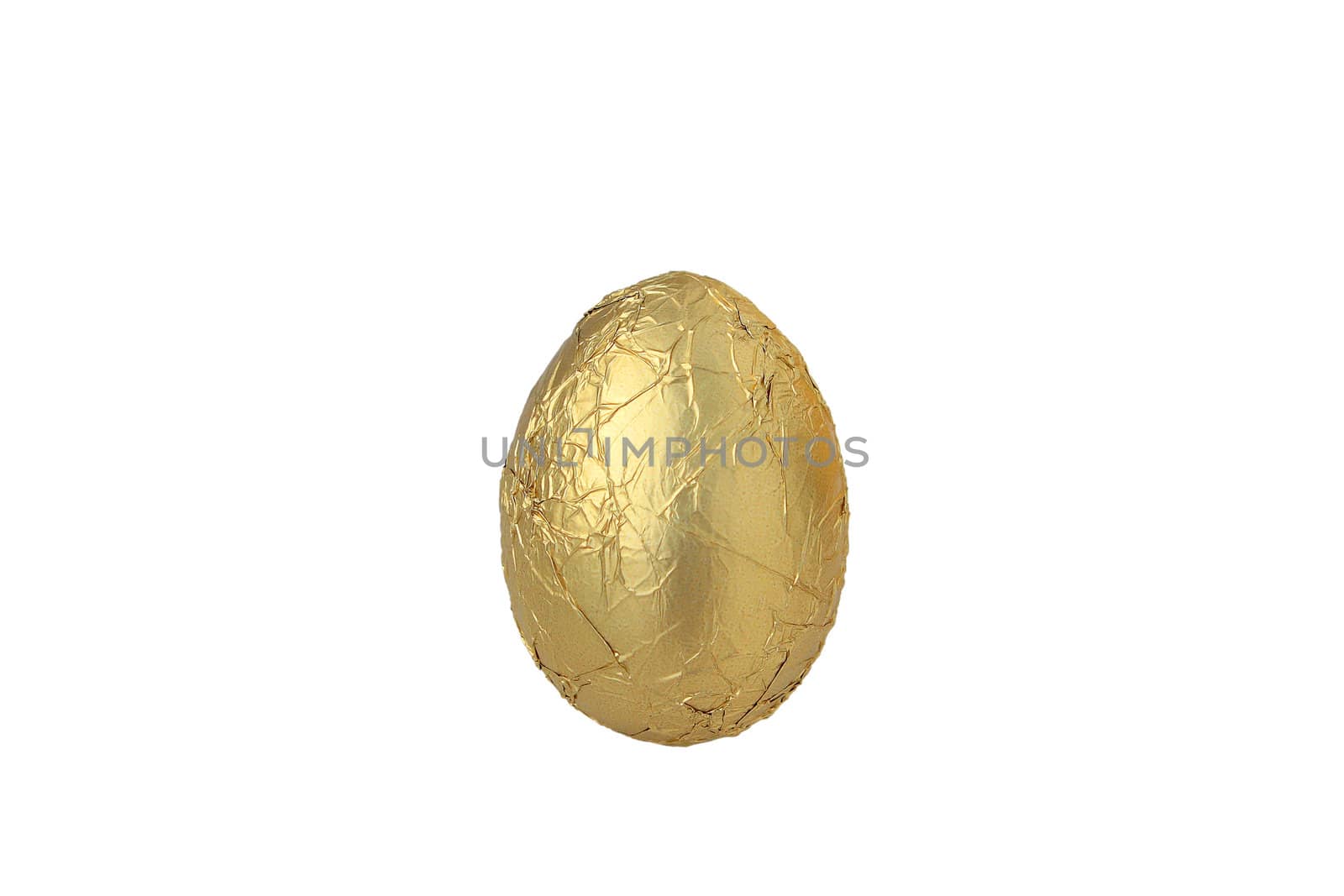 Egg in gold foil - isolated object by cococinema