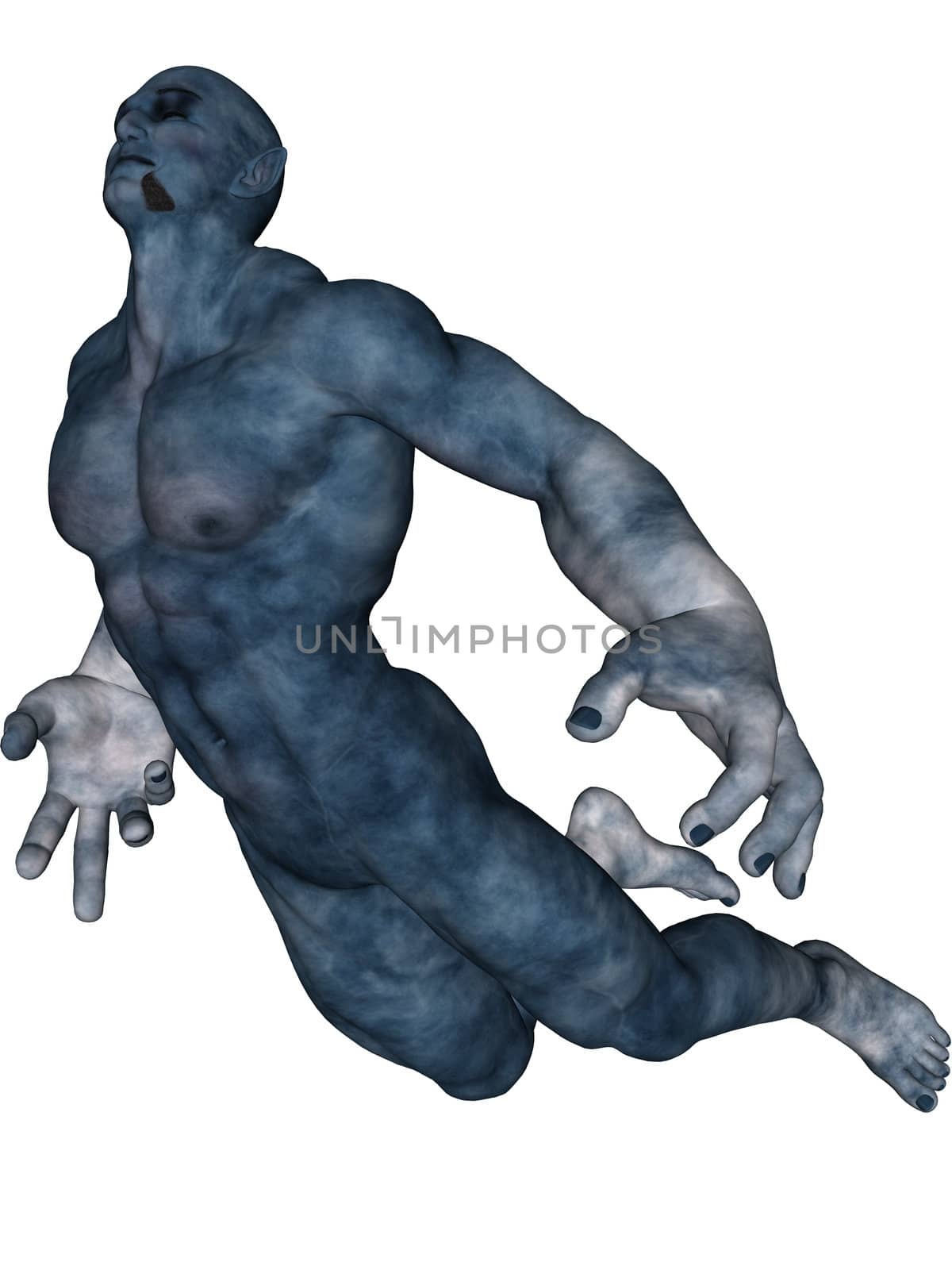 3D rendered air giant elemental on white background isolated