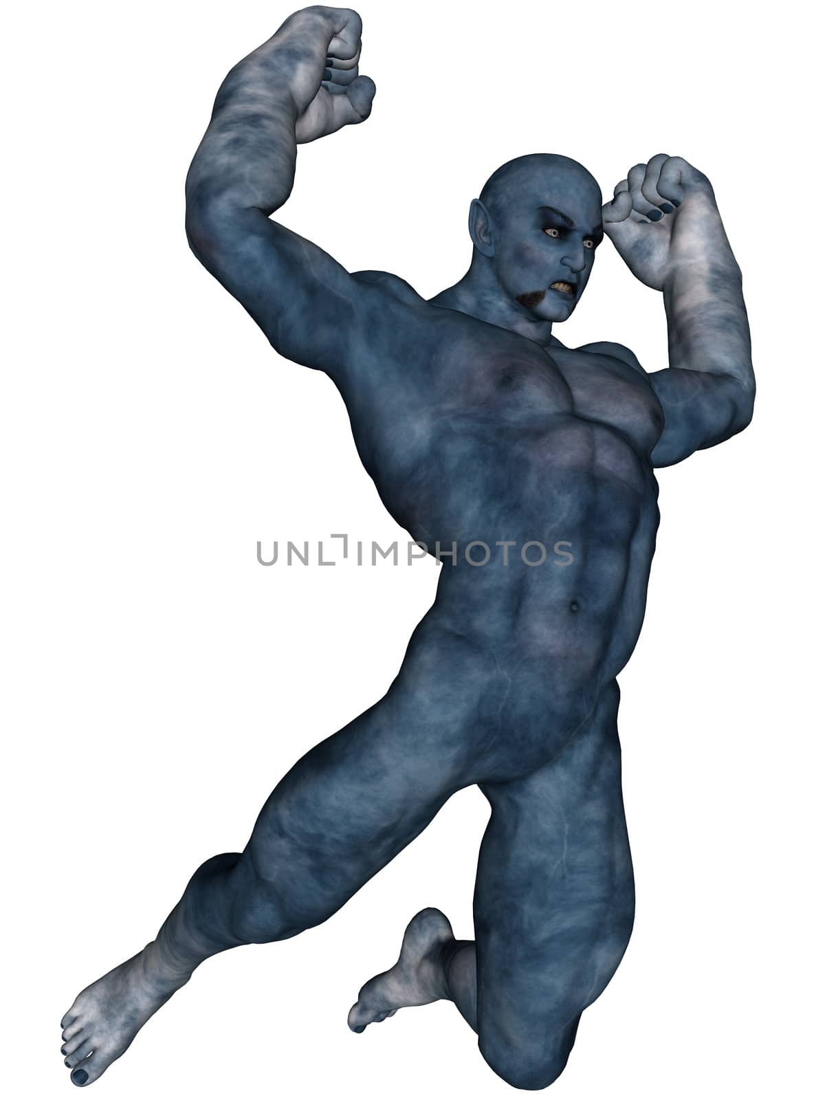 3D rendered air giant elemental on white background isolated