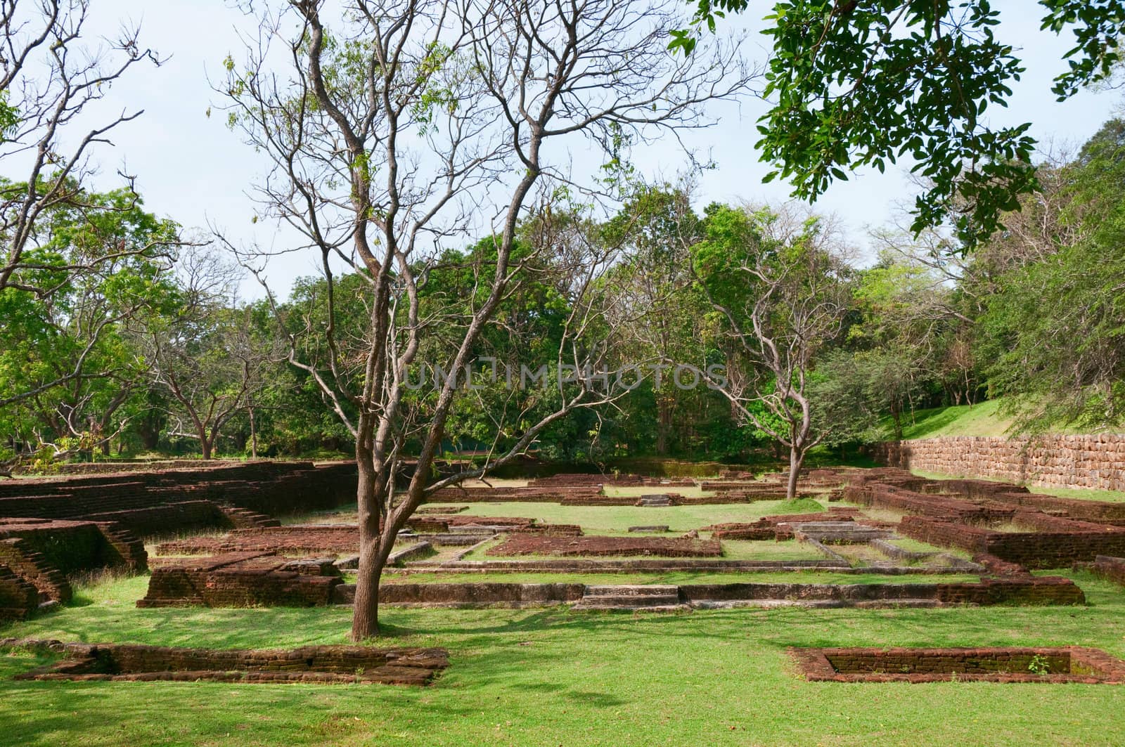 Sigiriya castle ruins, ancient brickwork, Sri Lanka