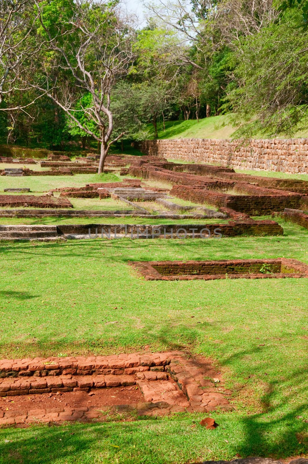 Sigiriya castle ruins, ancient brickwork, Sri Lanka