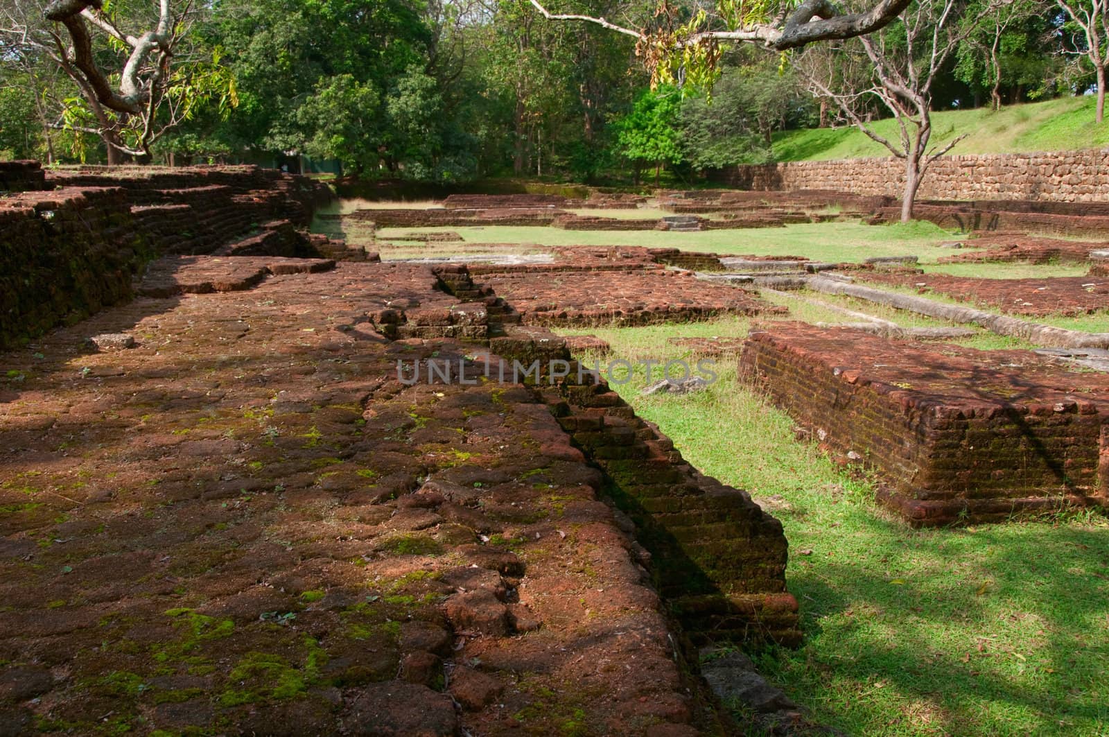 Sigiriya castle ruins, ancient brickwork, Sri Lanka