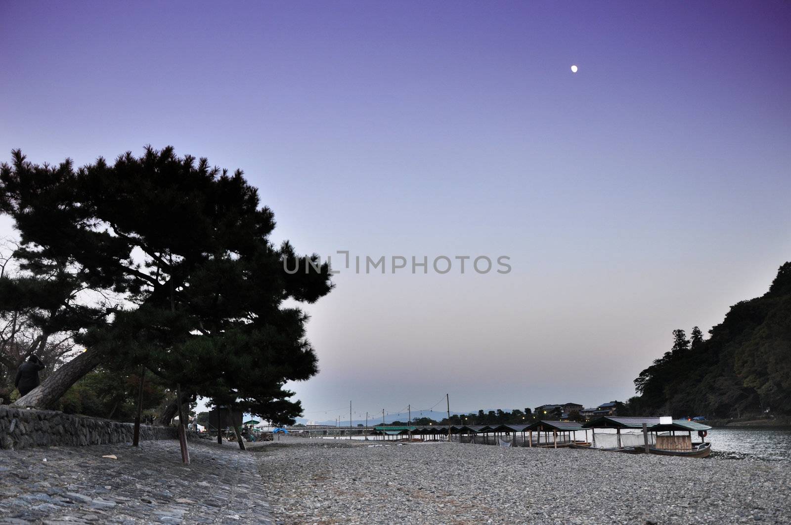 Twilight shot of Arashiyama,a touristic area by siraanamwong