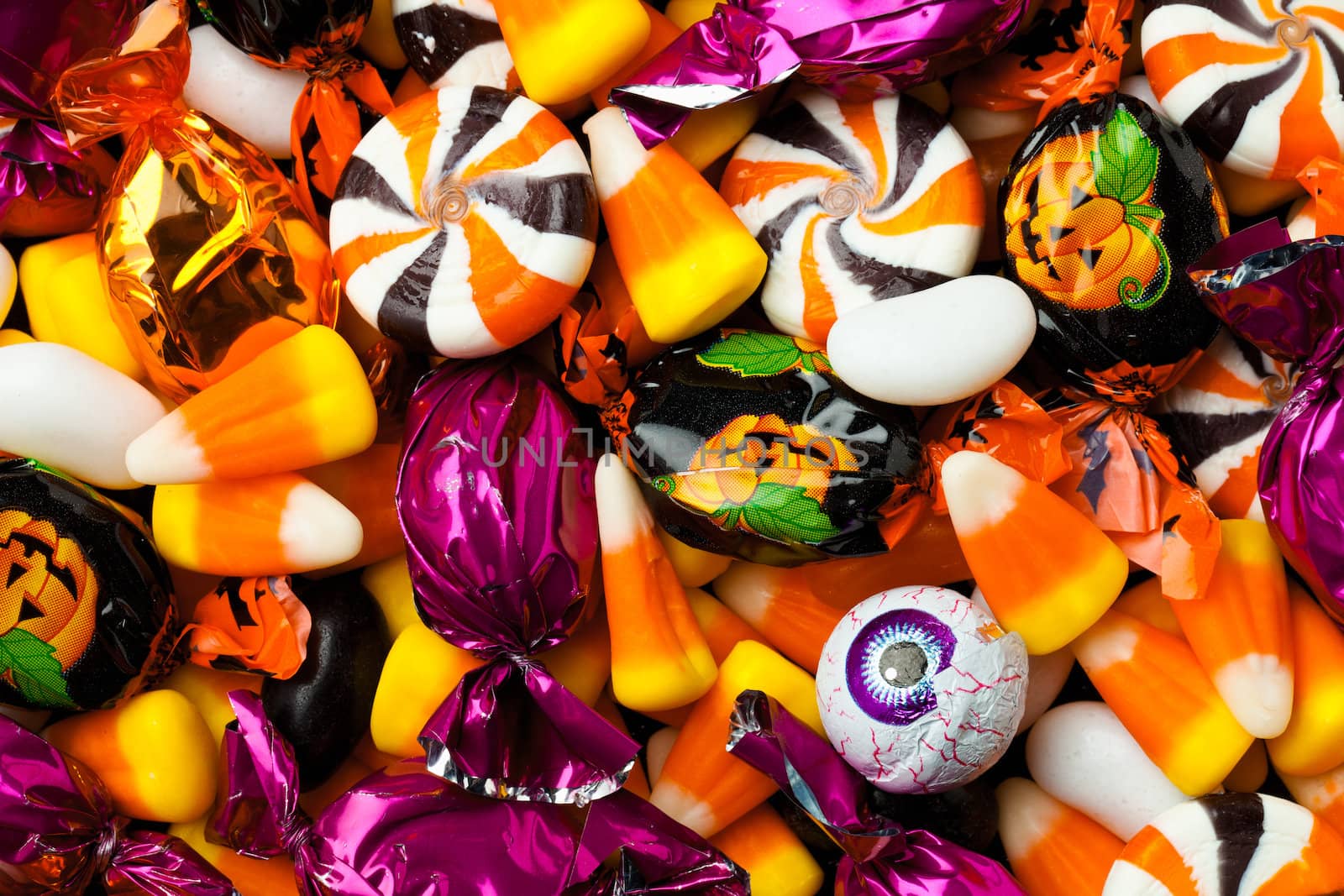 Close-up of mixed colorful candies.