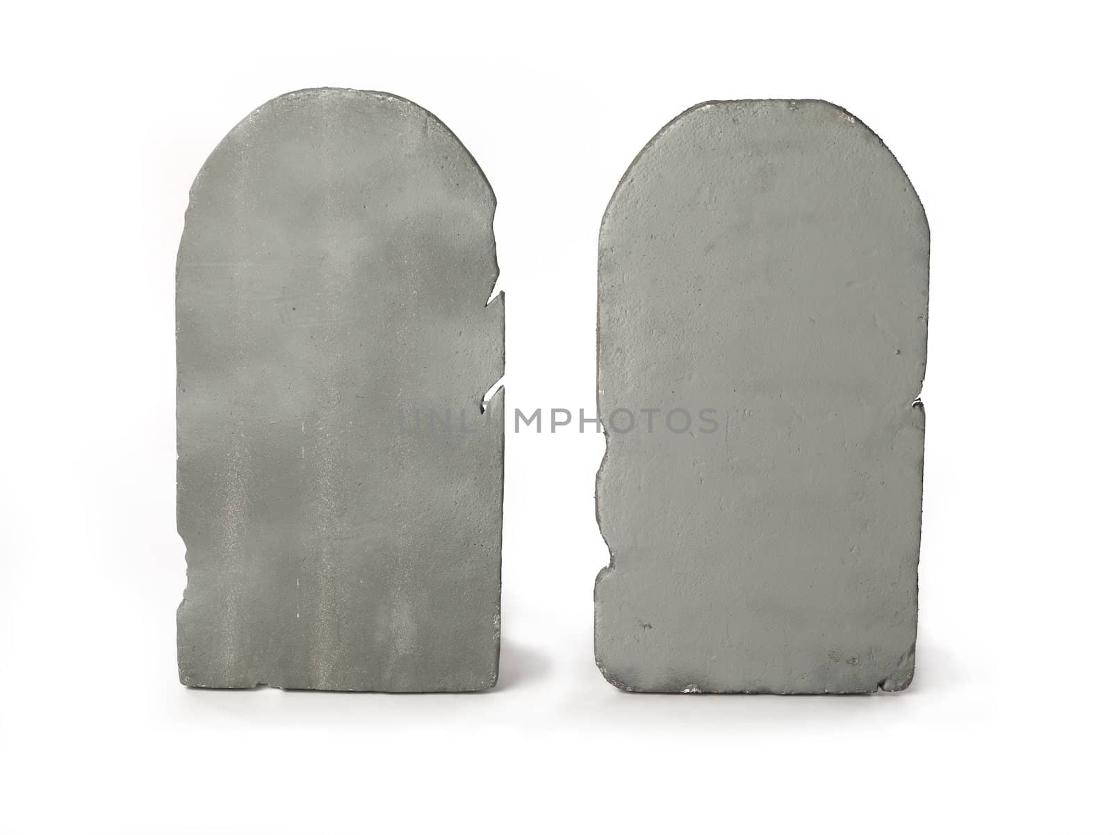 Digitally generated image of two gravestones.