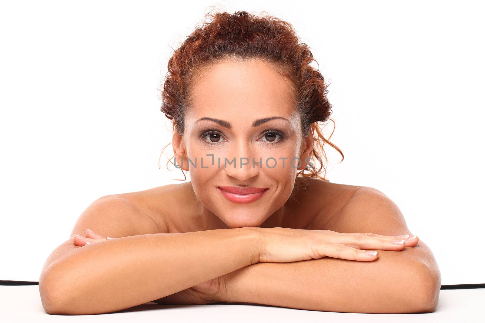 Beautiful middleaged woman with natural makeup