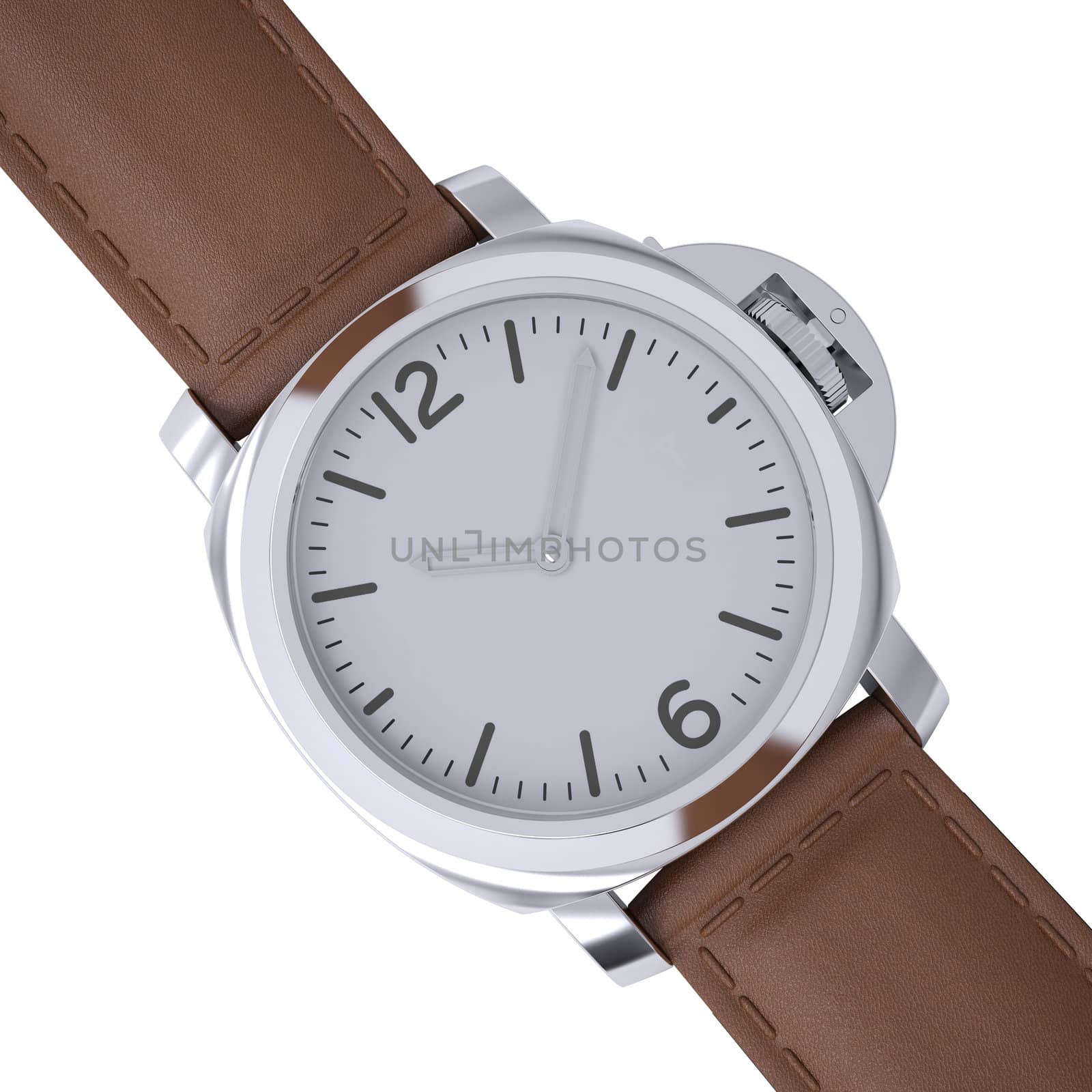 Mechanical wristwatch with a leather strap by cherezoff