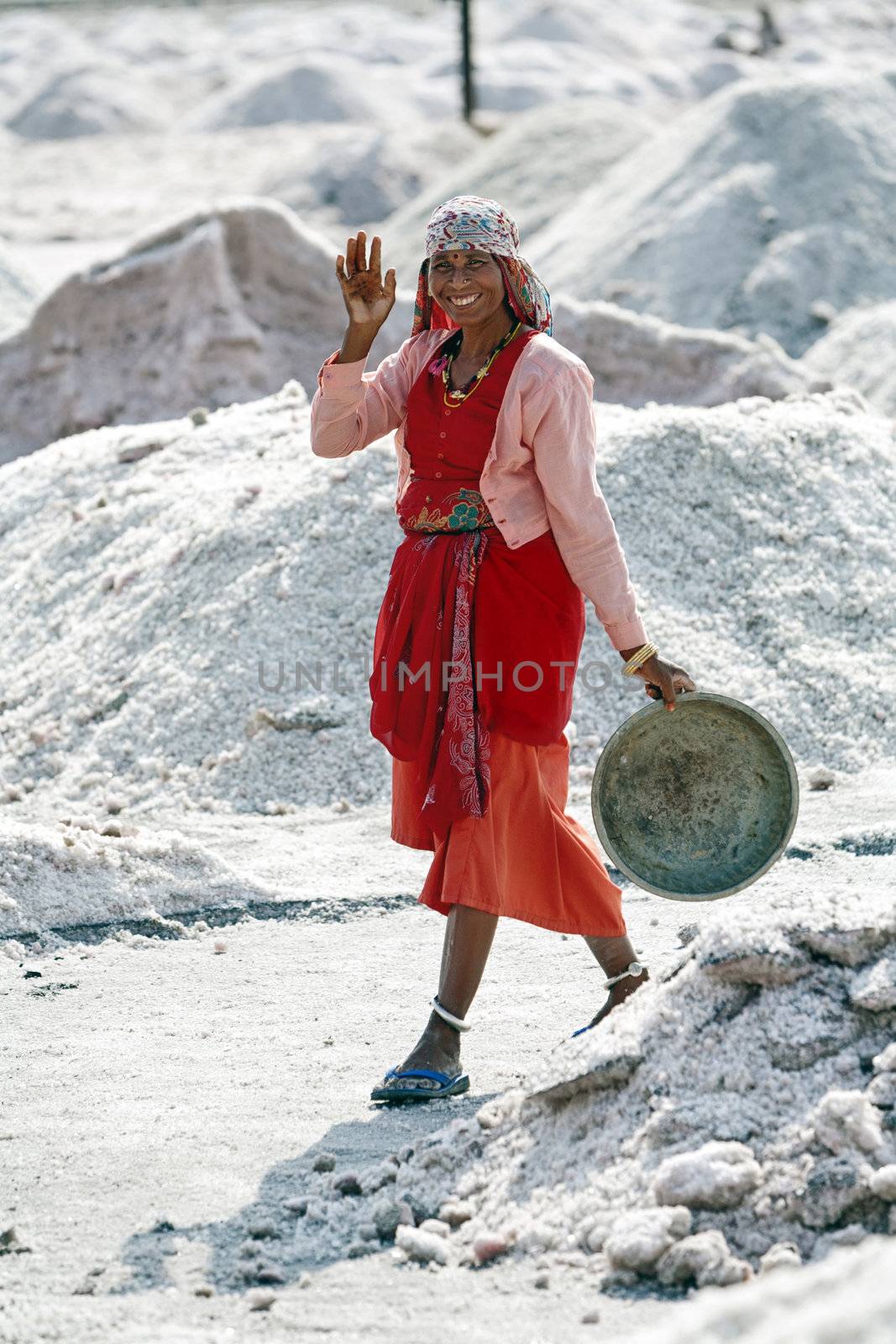Salt works, Sambhar salt lake, Rajasthan, India by vladimir_sklyarov