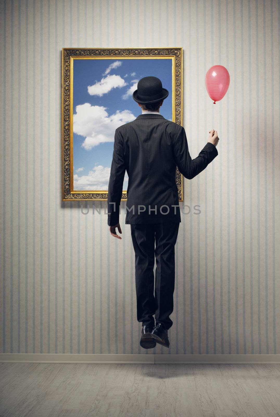 Dream of a business man,  flying high
