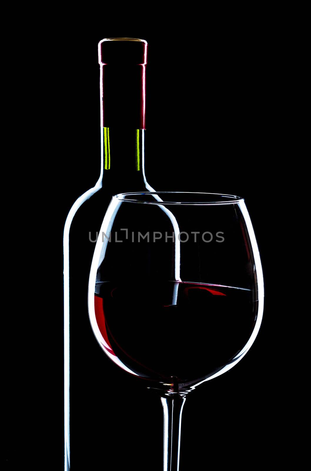 Grape red wine in a dark tone