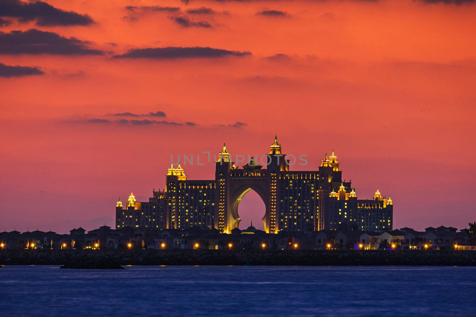 DUBAI, UAE - NOVEMBER 17: Atlantis Hotel  in Dubai. UAE. November 17, 2012. The newly opened multi-million dollar Atlantis Resort, Hotel & Theme Park at the Palm Jumeirah Island in Dubai