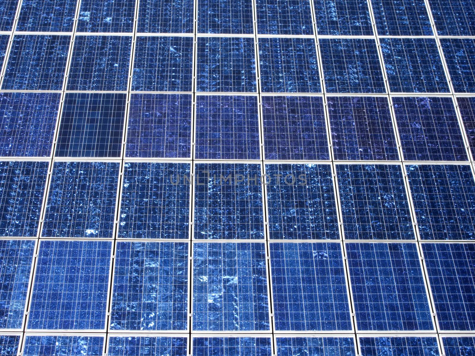 Close up shot of solar panels