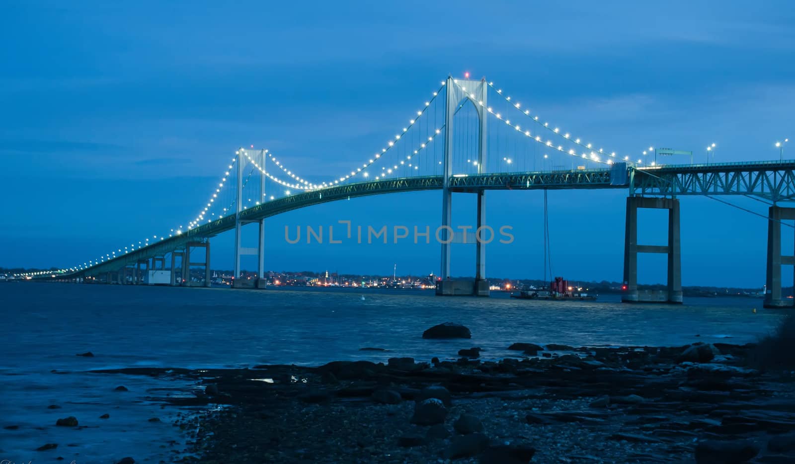 Sunset with Claiborne Pell Bridge in Background   by digidreamgrafix