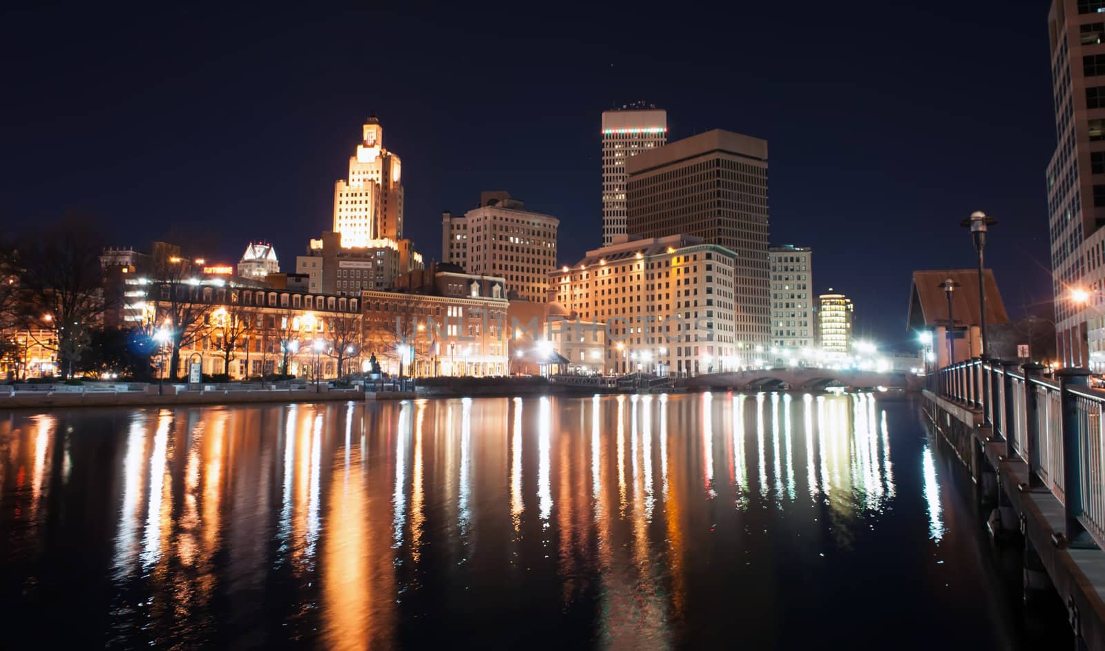 Providence, Rhode Island Skyline at night by digidreamgrafix