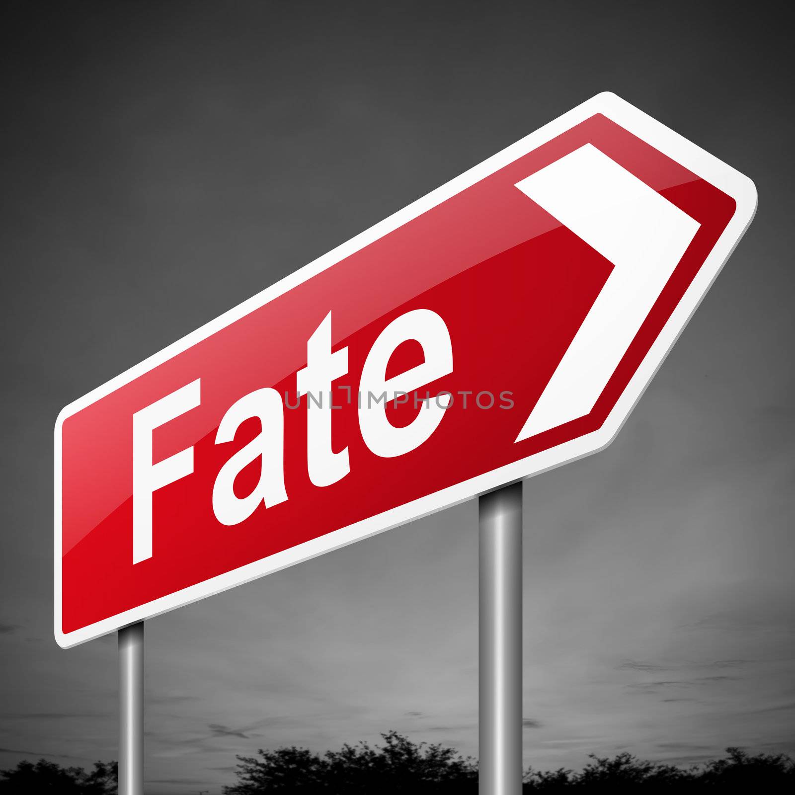 Illustration depicting a sign with a fate concept.