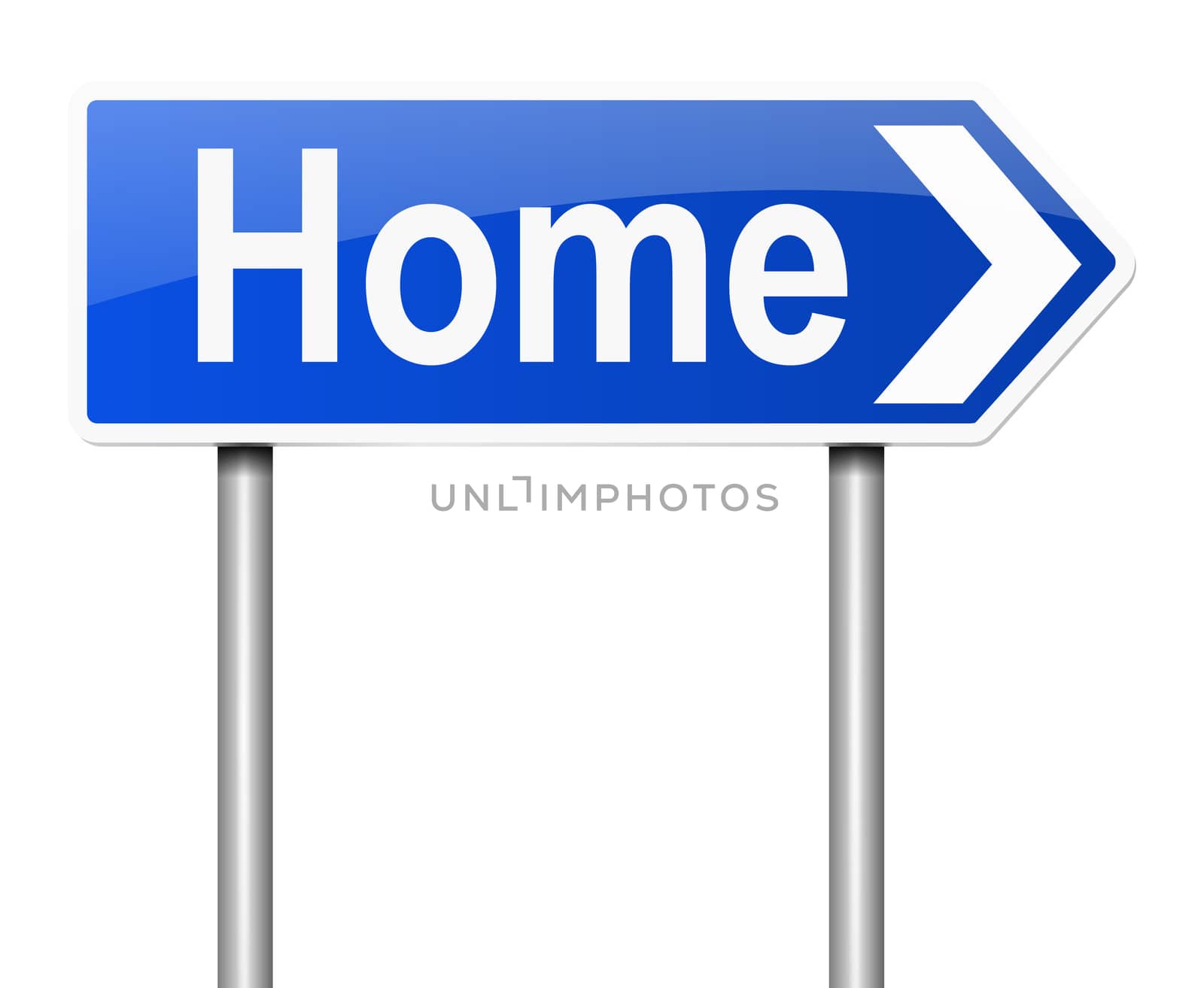 Illustration depicting a sign with a home concept.