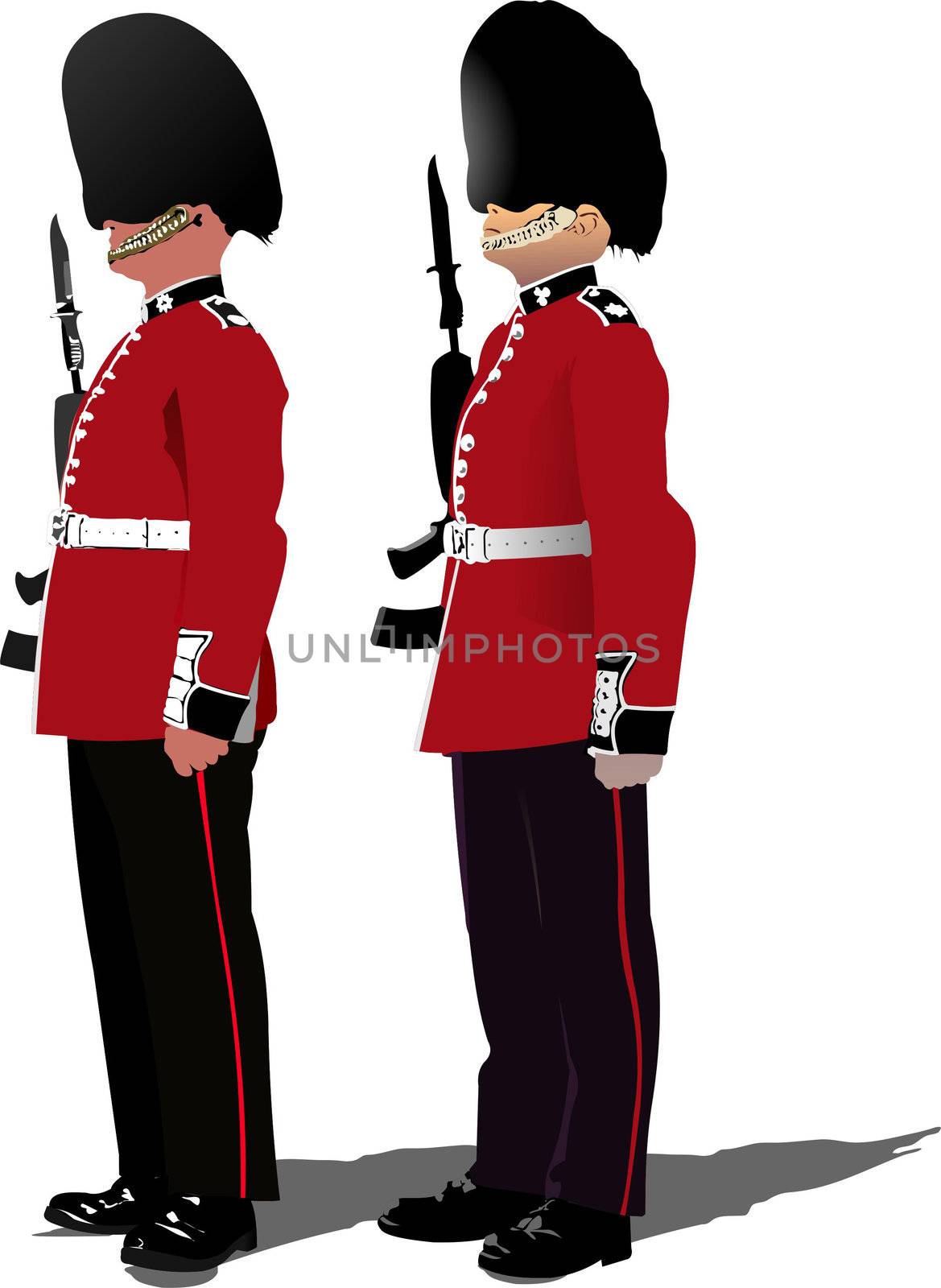 Vector image of beefeater isolated on white 