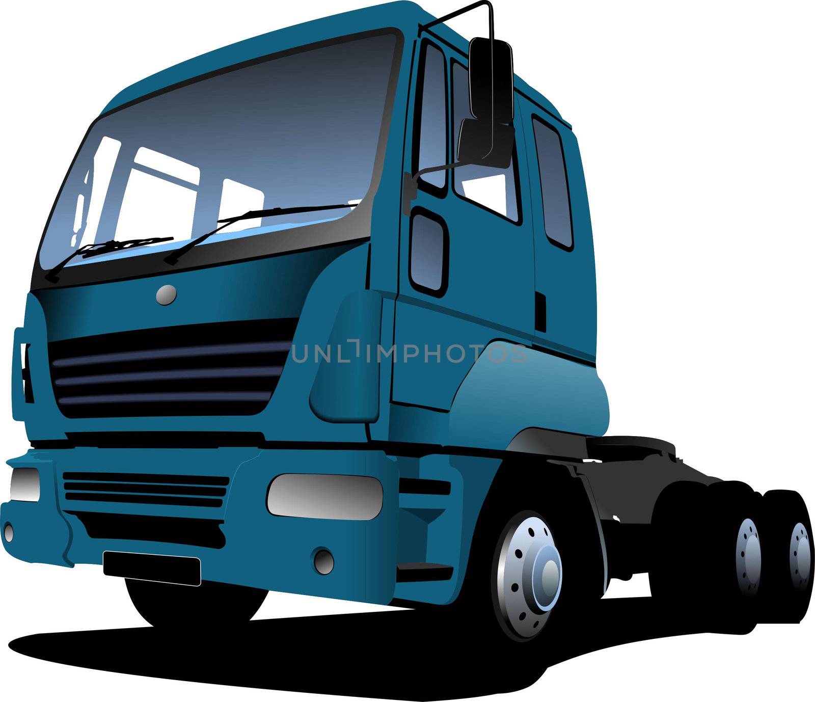 Vector illustration of blue  truck