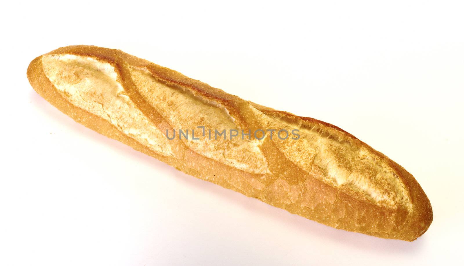 long loaf isolated on white background 
